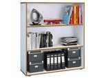 Bücherregal VCM "Holz Büro Regal Bücher Ordner Aktenregal Salia 3f", weiß, B:100cm T:33cm, Regale, Bücherregal