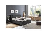 Boxspringbett, grau (feinstrukturstoff anthrazit), Kaltschaum-Topper, Liegefläche B/L: 180cm x 200cm, H2, 7-Zonen-Kaltschaummatratze, Bezug Unterbox und Kopfteil: Feinstrukturstoff (77% Polyester, 23% Viskose);Bezug Obermatratze 100% Polyester, waschbar bis 60C, WESTFALIA SCHLAFKOMFORT, Komplettbetten, Boxspringbett, in diversen Ausführungen