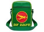 Schultertasche LOGOSHIRT "Air Zaire Airways", Damen, Gr. B/H/T: 8,5cm x 31,5cm x 20,5cm, grün, Lederimitat, mehrfarbig, Taschen Schultertasche, mit Air Zaire Airways-Frontprint