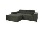 Ecksofa DOMO COLLECTION "Brandon, inkl. Kopfteilverstellung, B/T/H: 214/100/80 cm, L-Form", grün, B:214cm H:80cm T:175cm, 95% Polyester 5% Polyacryl, Sofas, Ecksofa, Mit Kopfteilverstellung, auch in Leder und Cord, L-Form