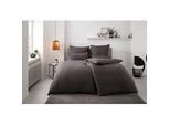 Bettwäsche OTTO HOME "Desner", grau (anthrazit), B/L: 135cm x 200cm, 1 Stk., 1 Stk., Microfaser, B/L: 80cm x 80cm, 2, Microfaser, Obermaterial: 100% Polyester, Bettwäsche, Bettwäsche, Premium Qualität, 100 % Polyester, sehr weich, uni, ab 135x200 cm