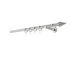 Gardinenstange MYDECO "20mm Point Wandträger 12 cm", silber (edelstahlfarben), L:190cm, Gardinenstangen