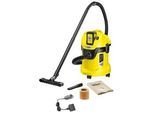 KÄRCHER Nass-Trocken-Akkusauger "WD 3 Battery Set", gelb, B:34cm H:50,3cm T:38,8cm, Akkusauger, inkl. 36 V/2,5 Ah Akku und Ladegerät