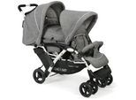 Geschwisterwagen CHIC4BABY "Duo, Melange grau", Kinder, grau (melange grau, weiß), Kinderwagen, mit feststellbaren Doppelschwenk-Vorderrädern