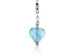 Charm-Einhänger NENALINA "Herz-Anhänger Symbol Liebe Muranoglas 925 Silber", silber, Charms, Damen, mit Steinen, Silber 925 (Sterlingsilber)