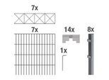 Doppelstabmattenzaun ALBERTS "Nexus", grau (anthrazit), H:160cm, Stahl, Zaunelemente, anthrazit, Höhe: 100-160cm, Gesamtlänge: 10-20m, zum Einbetonieren