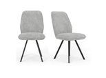 Esszimmerstuhl OTTO HOME "Mily Essstuhl, Wohnstuhl, Polsterstuhl, 4-Fußstuhl", grau (ghost grau, schwarz), B:54,5cm H:91cm T:61cm, Holzwerkstoff, Metall, Polyester, Stühle, Esszimmerstuhl