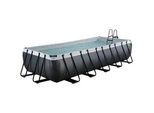 Framepool EXIT, schwarz, B:250cm H:100cm L:540cm, Schwimmbecken, BxLxH: 250x540x100 cm, inkl. Sicherheitsleiter, Sandfilteranlage
