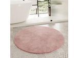 Badematte HOMIE LIVING "Porto Azzurro", rosa (puder rosa), H:30mm, Polyester, Badematten, Badematte, Badteppich, uni, rechteckig & rund, waschbar, Badezimmerteppich