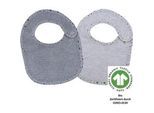 Lätzchen WÖRNER "at home Druckknopflatz 22x29 cm 2er Set", Baby, grau, Baumwolle, Lätzchen, Biobaumwolle, maschinenwaschbar, trocknergeeignet