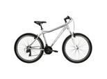 Mountainbike KROSS "KROSS Mountainbike Hardtail 26" LEA 1.0 silberfarben 21 Gänge" Gr. 33, silberfarben, schwarz, Fahrräder, Damen, 33cm, 26 Zoll (66,04cm) hinten: 26 Zoll (66,04cm)