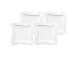 Frühstücksteller VILLEROY & BOCH "Frühstücksteller NewWave 24 x 24 cm 4er Set weiß", weiß, Speiseteller