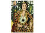 Wandbild ARTLAND "Dame mit blauem Schmuckstück. 1937", bunt (farbe bild(er): farbig), B:90cm H:130cm, Alu Dibond, Bilder, als Alubild, Leinwandbild, Poster, Wandaufkleber in verschied. Größen