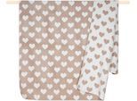Wohndecke PAD "Love", taupe, B:150cm L:200cm, Obermaterial: 65% Baumwolle, 35% Polyacryl, Wohndecken, Wohndecke, Made in Europe