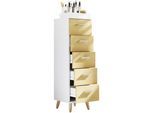 Midischrank VCM "Midischrank Badmöbel Kommode Schubladen Landos M", braun (weiß, honig, eiche), B:30cm T:30cm, Obermaterial: 100% Holz Wood., Schränke, Midischrank