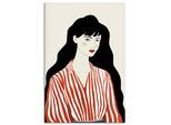 Wandbild ARTLAND "Woman in Striped Blouse I", farbe bild(er): rot, B:80cm H:120cm, Bilder, als Alubild, Leinwandbild, Poster, Wandaufkleber in verschied. Größen
