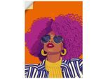 Wandbild ARTLAND "Woman with sunglasses", farbe bild(er): pink, B:60cm H:80cm, Bilder, als Alubild, Leinwandbild, Poster, Wandaufkleber in verschied. Größen