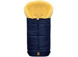 Fußsack HEITMANN FELLE "Eisbärchen - Lammfell Winterfußsack - Premium Qualität", Kinder, blau (marine), Polyester, Fußsäcke Fußsack, mit echtem Lammfell, für Kinderwagen & Buggy, 6 Gurtschlitze, waschbar