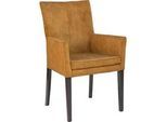 Armlehnstuhl HOME AFFAIRE "Aspen", gelb (gelbgold, wenge), B:60cm H:94,5cm T:61cm, Polyester, Stühle, Armlehnstuhl, Beine aus massiver Buche, wengefarben lackiert