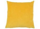 Dekokissen GÖZZE "Muri", gelb (gelb, unifarben), B:50cm L:50cm, Obermaterial: 100% Polyester, Dekokissen_Sitzkissen_Kissenhüllen, in vielen Unifarben