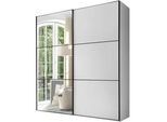 Schwebetürenschrank STAUD "Includo, Made in Germany", weiß (dekor weiß), B:200cm H:222cm T:68cm, Holzwerkstoff, Schränke, Schwebetürenschrank, Mit Spiegeltüre und vier verschiedenen Ausstattungsvarianten
