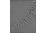 Spannbettlaken CASATEX "Jersey-Elasthan", grau (anthrazit), 1 Stk., Jersey, 180-200x200-220 25cm, Jersey, Obermaterial: 96% Baumwolle, 4% Elasthan, Bettlaken, Spannbettlaken, mit Elasthan