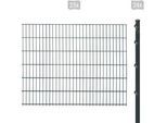 Doppelstabmattenzaun ARVOTEC "ESSENTIAL 123 zum Einbetonieren", grau (anthrazit), H:123cm, Kunststoff, Stahl, Zaunelemente, Zaunhöhe 123 cm, Zaunlänge 2 - 60 m