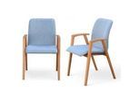 Armlehnstuhl OTTO HOME "Loreen Esszimmerstuhl, Polsterstuhl, Designstuhl", lukka 72 blau, eiche natur geölt, B:56cm H:86,5cm T:64cm, Holzwerkstoff, Massivholz, Polyester, Stühle, Armlehnstuhl, mit Massivgestell, hochwertig gearbeitet, Armlehnen, stilvoll, bequem