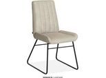 Esszimmerstuhl OMG DESIGN "Brisbane", sand, schwarz, B:51cm H:93cm T:61,5cm, Polyester, Stühle, Esszimmerstuhl, Esszimmerstuhl, pflegeleichter Bezug