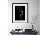 Bild QUEENCE "Coco", schwarz (farbe rahmen: schwarz, farbe bild(er): schwarz), B:40cm H:50cm, Acrylglas, Holz, Papier, Bilder, Bild, HD Premium Poster-Druck inkl. Holzrahmen