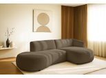 Ecksofa HOME AFFAIRE "OSTRUP Rundsofa, L-Form, Naturtöne, Boucle", grau (taupe), B:278cm H:73cm T:152cm, 100% Polyester, Sofas, Ecksofa, Breite 278 cm, organische Form mit sanften Rundungen