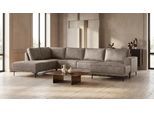 Wohnlandschaft OTTO HOME "XXL Sofa Oland, Struktur, Flachgewebe, Luxus-Microfaser, Boucle", beige (taupe), B:345cm H:85cm T:210cm, 100% Polyester, Sofas, Wohnlandschaft, U-Form, 345 cm, Wellenunterfederung, Skandi-Design, Metallfüße