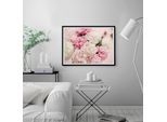 Bild QUEENCE "Martin", rosa (farbe rahmen: schwarz, farbe bild(er): rosa), B:60cm H:50cm, Acrylglas, Holz, Papier, Bilder, Bild, gerahmt, Rosen