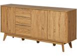 Sideboard JAHNKE "WAVE SB 170", montana eiche, B:169,5cm H:80cm T:39,8cm, Holzwerkstoff, Sideboards, Sideboard, Sideboard, 3 Schubladen + 3 Türen, Wellendesign, Breite 169,5 cm