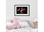 Bild QUEENCE "Lucia", rosa (farbe rahmen: schwarz, farbe bild(er): rosa), B:50cm H:40cm, Acrylglas, Holz, Papier, Bilder, Bild, HD Premium Poster-Druck inkl. Holzrahmen