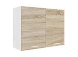 Hängeschrank VCM "Küchenschrank B. 80 cm Hängeschrank Küche Esilo", braun (weiß, sonoma, eiche), B:80cm T:31cm, Obermaterial: 100% Holz Wood., Schränke, Hängeschrank