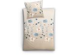 Bettwäsche KLEINE WOLKE "Malva", beige (sandbeige), B/L: 155cm x 220cm, Mako-Satin, B/L: 80cm x 80cm, 2 Stk., Mako-Satin, Obermaterial: 100% Baumwolle, Bettwäsche, Bettwäsche, mit floralem Druck