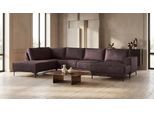 Wohnlandschaft OTTO HOME "XXL Sofa Oland, Struktur, Flachgewebe, Luxus-Microfaser, Boucle", braun (dunkelbraun), B:345cm H:85cm T:210cm, Struktur weich (100% Polyester);Luxus-Microfaser (100% Polyester);Webstoff (100% Polyester), Sofas, Wohnlandschaft, U-Form, 345 cm, Wellenunterfederung, Skandi-Design, Metallfüße