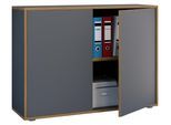 Aktenschrank VCM "Büroschrank Aktenschrank Sideboard Salia 2fach", schwarz (anthrazit), B:30cm T:33cm, Obermaterial: 100% Holz Wood., Schränke, Aktenschrank