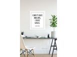 Bild QUEENCE "GOALS", weiß (farbe rahmen: schwarz, farbe bild(er): weiß), B:40cm H:50cm, Acrylglas, Holz, Papier, Bilder, Bild, HD Premium Poster-Druck inkl. Holzrahmen