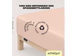 Spannbettlaken SCHLAFGUT "EASY Jersey Elasthan Boxspring", rot (rot light), 1 Stk., Jersey, 140-160x200-220 40cm, Jersey, Obermaterial: 95% Baumwolle, 5% Elasthan, Bettlaken, Spannbettlaken, MADE IN GREEN by OEKO-TEX