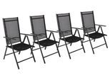 Gartenstuhl VCM "4er Set Alu Gartenstuhl Hochlehner Klappstuhl", schwarz (anthrazit), B:56cm T:65cm, Obermaterial: 95% Metall MT. 5% Textilmaterial TEXMAT., Stühle, Gartenstuhl
