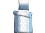 Bettwäsche "0561118", blau (azurblau), B/L: 135cm x 200cm, 1 Stk., 1 Stk., Microfaser, B/L: 80cm x 80cm, 2 Stk., Microfaser, Obermaterial: 100% Polyester, CASTELL - MARKENBETTWÄSCHE, Bettwäsche, Bettwäsche, feiner Glanz + weicher Griff, pflegeleicht, ganzjährig einsetzbar, RV