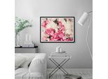 Bild QUEENCE "Ruth", rosa (farbe rahmen: schwarz, farbe bild(er): rosa), B:70cm H:50cm, Acrylglas, Holz, Papier, Bilder, Bild, HD Premium Poster-Druck inkl. Holzrahmen