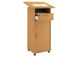 Stehpult VCM "Holz Stehpult Rednerpult Stehtisch Rollen Melta T", braun (buche), B:60cm T:50cm, Tische