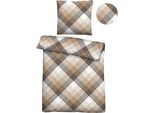 Bettwäsche "Anny", braun (chocolate), B/L: 155cm x 220cm, 1 Stk., 1 Stk., Satin, B/L: 80cm x 80cm, 2 Stk., Satin, Obermaterial: 100% Baumwolle, CASTELL - MARKENBETTWÄSCHE, Bettwäsche, Bettwäsche, feiner Glanz + weicher Griff, Reißverschluss, ganzjährig einsetzbar