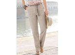 Palazzohose CASUAL LOOKS, Damen, Gr. 24, Kurzgrößen, grau (stein), 100% Polyester, unifarben, lang, Hosen Palazzohose