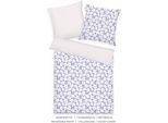 Bettwäsche TOM TAILOR HOME "FRESH FLOWERS 135x200cm, 155x220cm oder 200x220cm", weiß (soft lila, sanftes weiß), B/L: 155cm x 220cm, 1 Stk., 1 Stk., Renforcé, B/L: 80cm x 80cm, 2 Stk., Renforcé, Obermaterial: 100% Baumwolle, Bettwäsche, Bettwäsche, new bedroom, mit farbigem Markenreißverschluss