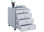 Container VCM "Rollcontainer Bürocontainer Schublade Lona 50 cm", weiß, B:42cm T:50cm, Obermaterial: 100% Holz Wood., Rollwagen, Container