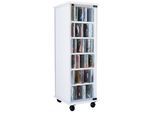 Media-Regal VCM "Holz CD DVD Stand Regal Schrank Valenza Glastür", weiß, B:31cm T:35cm, Regale, Media-Regal